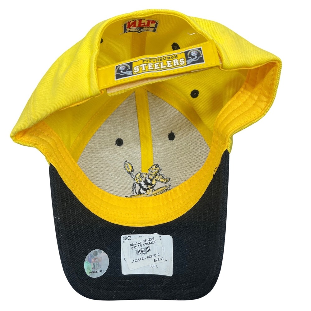 Reebok Pittsburgh Steelers NFL Gridiron Classic Retro Hat Yellow Black OSFA - Picture 2 of 5